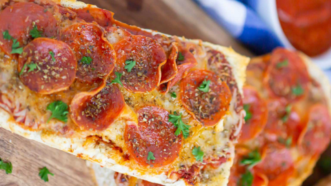 baguette-pizza-pepperoni recipe