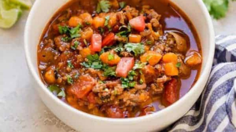 turkey and hominy chili with smoky chipotle